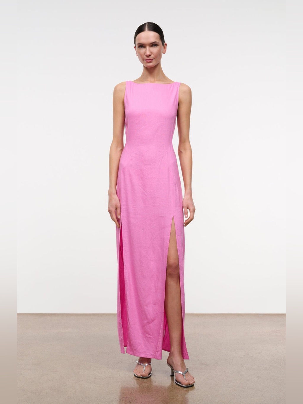 Staud Costa Linen Dress Orchid